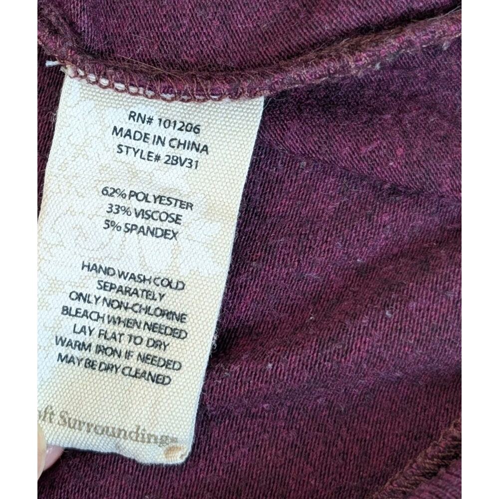 Soft Surrounding Madeleine Tunic Blouse Top V-Neck Size Large Plum Purple - Picture 11 of 11